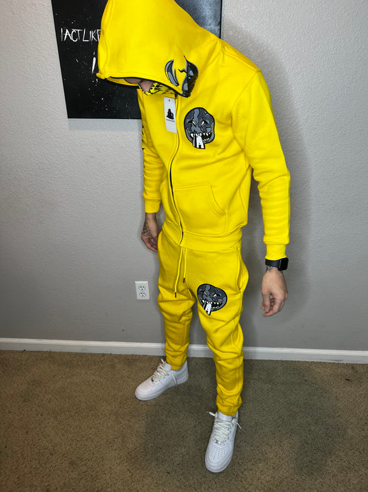 Yellow/ grey full zip up suit
